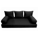 Style3 Crib Size 6PC Knife Edge Outdoor Daybed Mattress Cushion Bolster Pillow Slip Cover Complete Set AD109