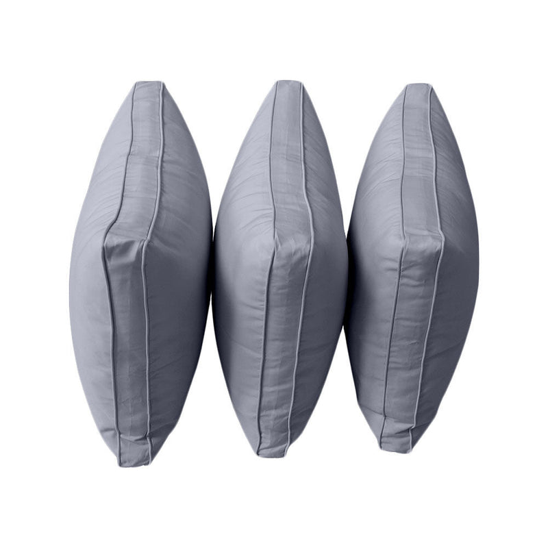 STYLE 3 - Mattress & Pillow Bolster Cushion for Outdoor Indoor Daybed Porch Swing Bed Piped Trim Crib Size AD001 | COVERS ONLY |