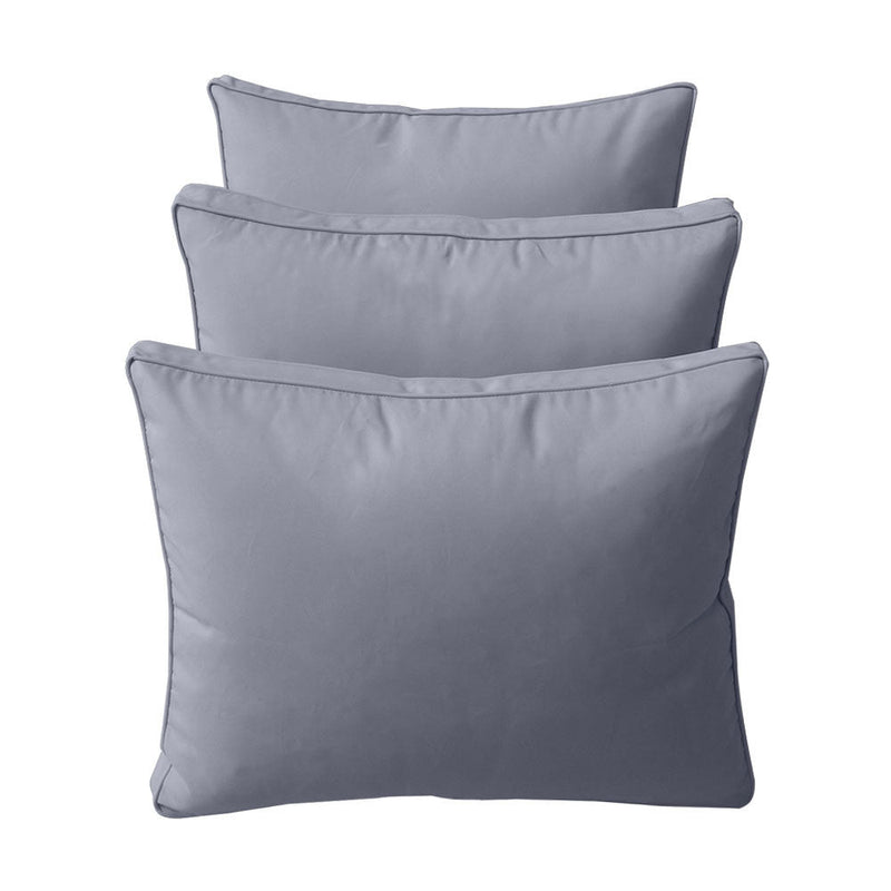STYLE 3 - Mattress & Pillow Bolster Cushion for Outdoor Indoor Daybed Porch Swing Bed Piped Trim Crib Size AD001 | COVERS ONLY |