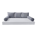 Modern outdoor daybed cushion set with two bolsters and two pillows, ideal for patio, porch, or indoor lounge spaces. — cover only