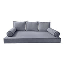 Modern outdoor daybed cushion set with two bolsters and two pillows, ideal for patio, porch, or indoor lounge spaces. — cover only