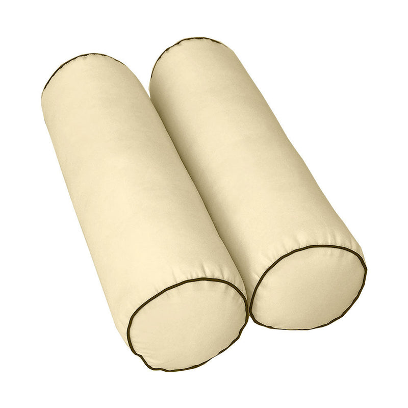 Style3 Full Size 6PC Contrast Pipe Outdoor Daybed Mattress Cushion Bolster Pillow Slip Cover Complete Set AD103