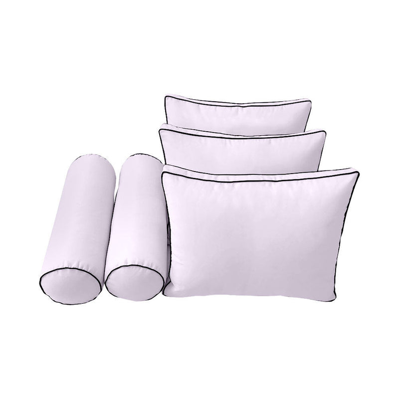 Style3 Full Size 6PC Contrast Pipe Outdoor Daybed Mattress Cushion Bolster Pillow Slip Cover Complete Set AD107