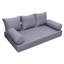 Elegant cushion and bolster set featuring refined craftsmanship and knife-edge detailing, designed for versatile indoor and outdoor comfort.