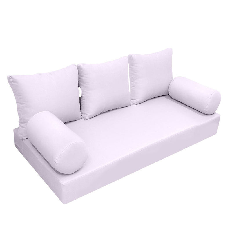 Style3 Full Size 6PC Knife Edge Outdoor Daybed Mattress Cushion Bolster Pillow Slip Cover Complete Set AD107