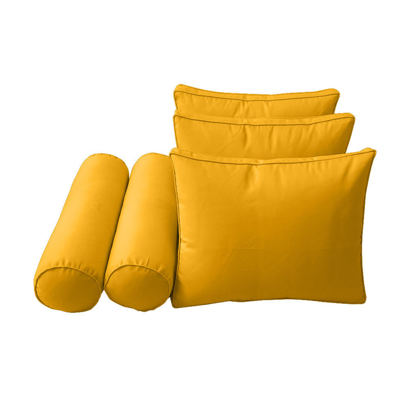 Style3 Full Size 6PC Pipe Outdoor Daybed Mattress Cushion Bolster Pillow Slip Cover Complete Set AD108