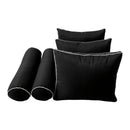Style3 Queen Size 6PC Contrast Pipe Outdoor Daybed Mattress Cushion Bolster Pillow Slip Cover Complete Set AD109