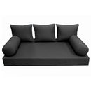 Style3 Queen Size 6PC Knife Edge Outdoor Daybed Mattress Cushion Bolster Pillow Slip Cover Complete Set AD003