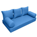 Style3 Queen Size 6PC Knife Edge Outdoor Daybed Mattress Cushion Bolster Pillow Slip Cover Complete Set AD102