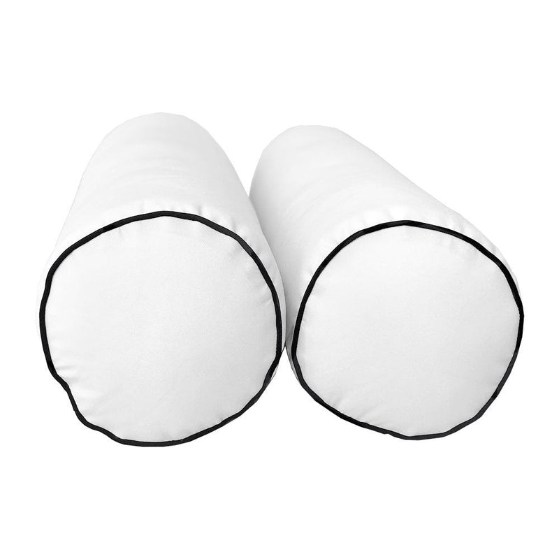Style3 Twin Size 6PC Contrast Pipe Outdoor Daybed Mattress Cushion Bolster Pillow Slip Cover Complete Set AD106