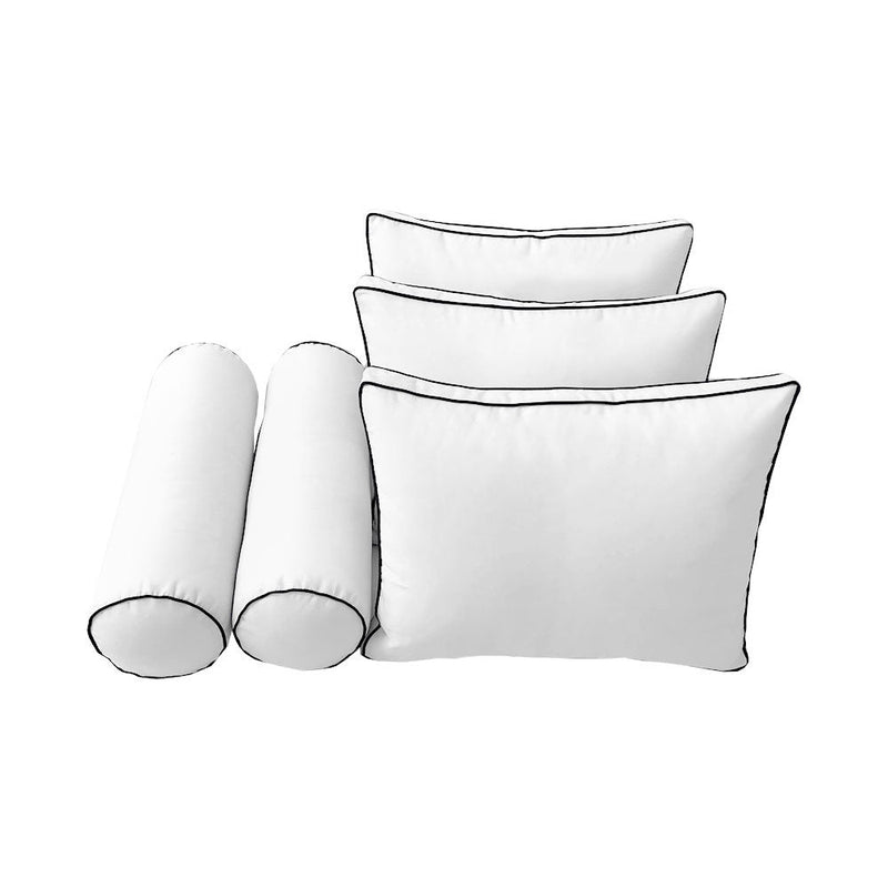 Style3 Twin Size 6PC Contrast Pipe Outdoor Daybed Mattress Cushion Bolster Pillow Slip Cover Complete Set AD106