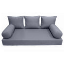 Modern outdoor daybed cushion set with two bolsters and two pillows, ideal for patio, porch, or indoor lounge spaces. — cover only