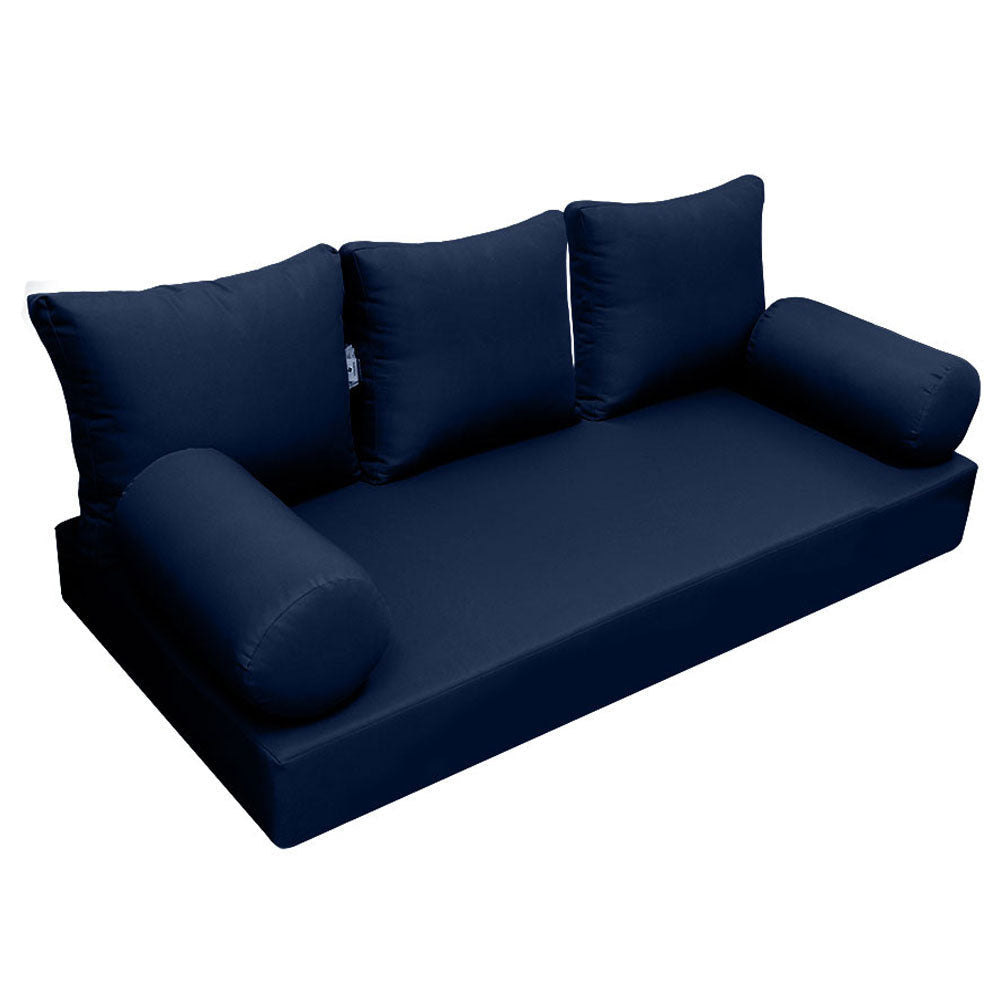 Style3 Twin Size 6PC Knife Edge Outdoor Daybed Mattress Cushion Bolster Pillow Slip Cover Complete Set AD101