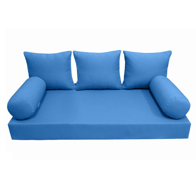 Style3 Twin Size 6PC Knife Edge Outdoor Daybed Mattress Cushion Bolster Pillow Slip Cover Complete Set AD102