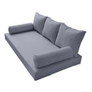 STYLE 3 - Mattress & Pillow Bolster Cushion for Outdoor Indoor Daybed Porch Swing Bed Piped Trim Twin Size AD001 | COVERS ONLY |