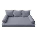 STYLE 3 - Mattress & Pillow Bolster Cushion for Outdoor Indoor Daybed Porch Swing Bed Piped Trim Twin Size AD001 | COVERS ONLY |
