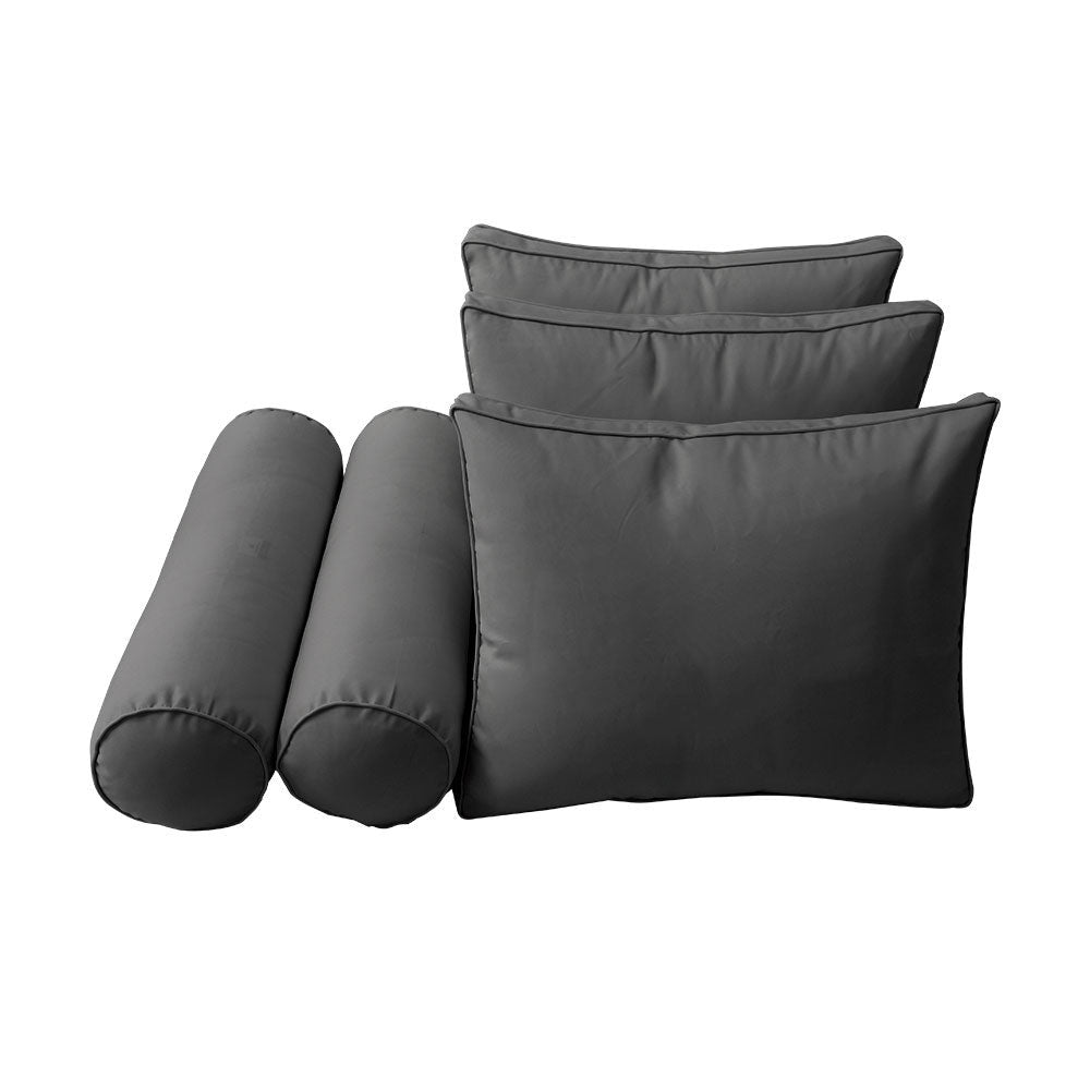 Style3 Twin Size 6PC Pipe Outdoor Daybed Mattress Cushion Bolster Pillow Slip Cover Complete Set AD003