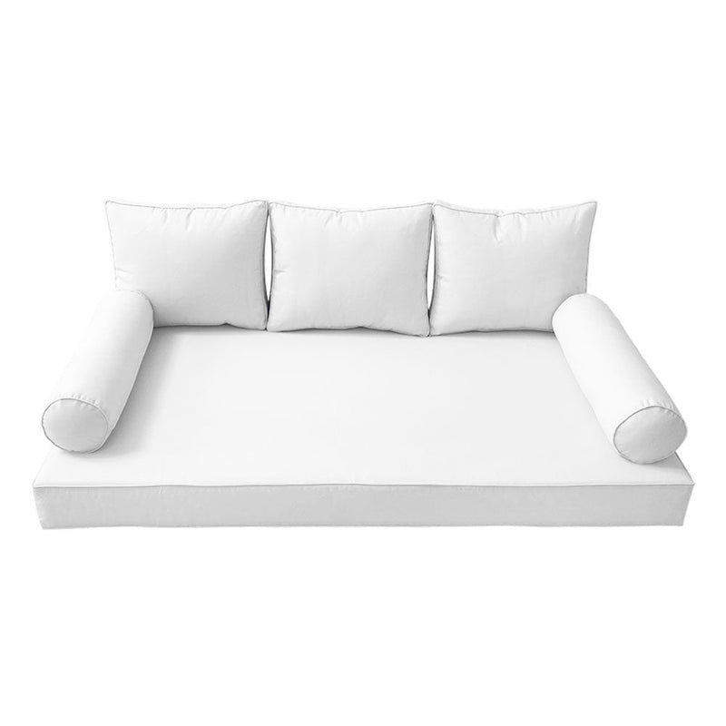 Style3 Twin Size 6PC Pipe Outdoor Daybed Mattress Cushion Bolster Pillow Slip Cover Complete Set AD106