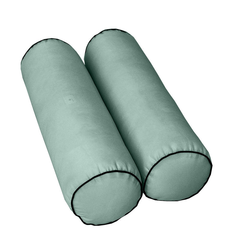Style3 Twin-XL Size 6PC Contrast Pipe Outdoor Daybed Mattress Cushion Bolster Pillow Slip Cover Complete Set AD002