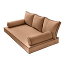 Style3 Twin-XL Size 6PC Contrast Pipe Outdoor Daybed Mattress Cushion Bolster Pillow Slip Cover Complete Set AD104