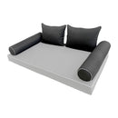STYLE 4 pillow and bolster cushion set for daybeds, porch swings, or beds – indoor and outdoor use with durable knife-edge design. — cover only