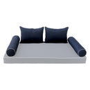 Modern outdoor daybed cushion set with two bolsters and two pillows, ideal for patio, porch, or indoor lounge spaces. — cover only