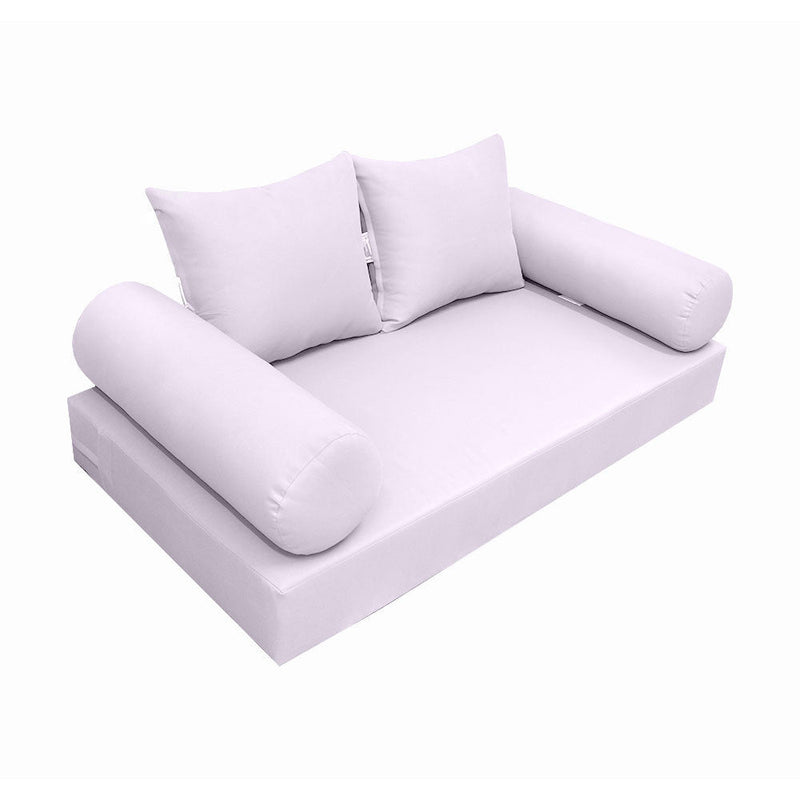 Style4 Crib Size 5PC Knife Edge Outdoor Daybed Mattress Cushion Bolster Pillow Slip Cover Complete Set AD107