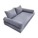 STYLE 4 - Mattress & Pillow Bolster Cushion for Outdoor Indoor Daybed Porch Swing Bed Piped Trim Crib Size AD001 | COVERS ONLY |