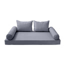 Style4 Crib Size 5PC Pipe Outdoor Daybed Mattress Cushion Bolster Pillow Slip Cover Complete Set AD001