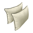 Style4 Full Size 5PC Contrast Pipe Outdoor Daybed Mattress Cushion Bolster Pillow Slip Cover Complete Set AD005