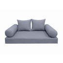 Modern outdoor daybed cushion set with two bolsters and two pillows, ideal for patio, porch, or indoor lounge spaces. — cover only