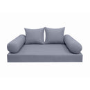 Style4 Full Size 5PC Knife Edge Outdoor Daybed Mattress Cushion Bolster Pillow Slip Cover Complete Set AD001