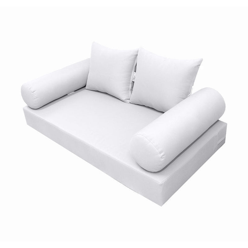Style4 Full Size 5PC Knife Edge Outdoor Daybed Mattress Cushion Bolster Pillow Slip Cover Complete Set AD105
