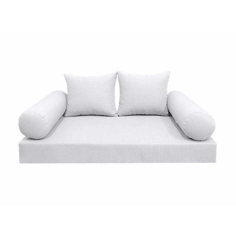 Style4 Full Size 5PC Knife Edge Outdoor Daybed Mattress Cushion Bolster Pillow Slip Cover Complete Set AD105