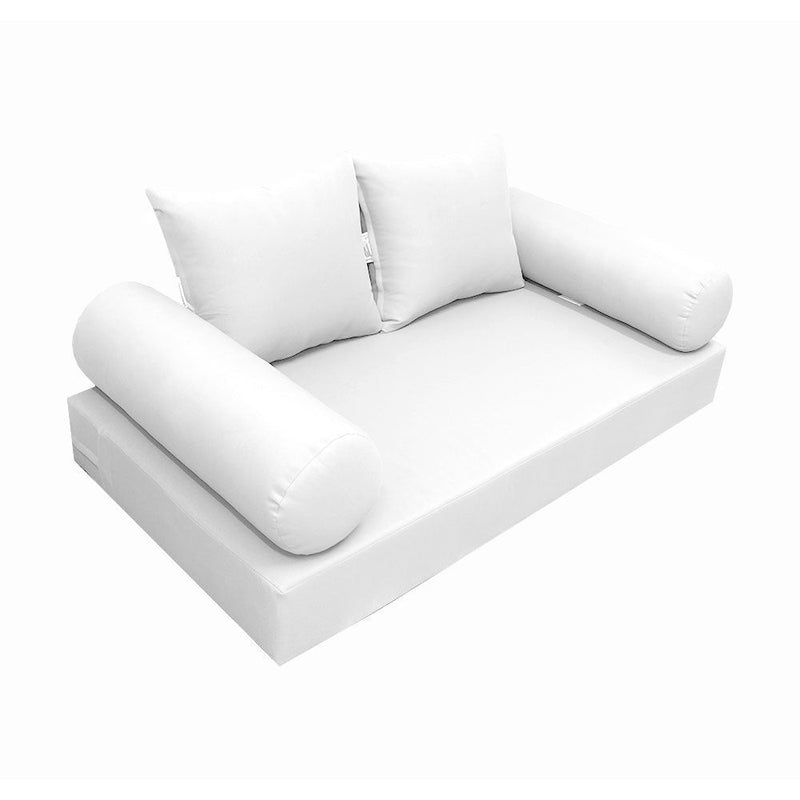 Style4 Full Size 5PC Knife Edge Outdoor Daybed Mattress Cushion Bolster Pillow Slip Cover Complete Set AD106