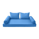 Style4 Full Size 5PC Pipe Outdoor Daybed Mattress Cushion Bolster Pillow Slip Cover Complete Set AD102