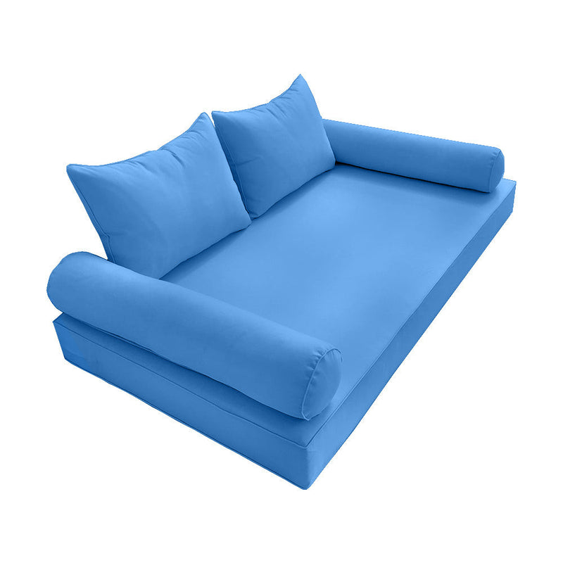 Style4 Full Size 5PC Pipe Outdoor Daybed Mattress Cushion Bolster Pillow Slip Cover Complete Set AD102