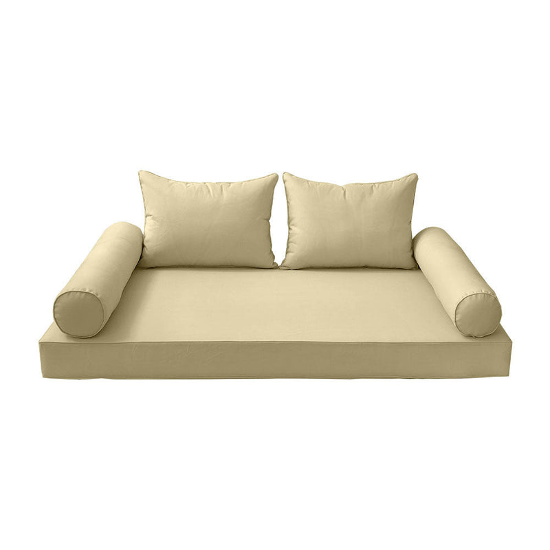 Style4 Full Size 5PC Pipe Outdoor Daybed Mattress Cushion Bolster Pillow Slip Cover Complete Set AD103