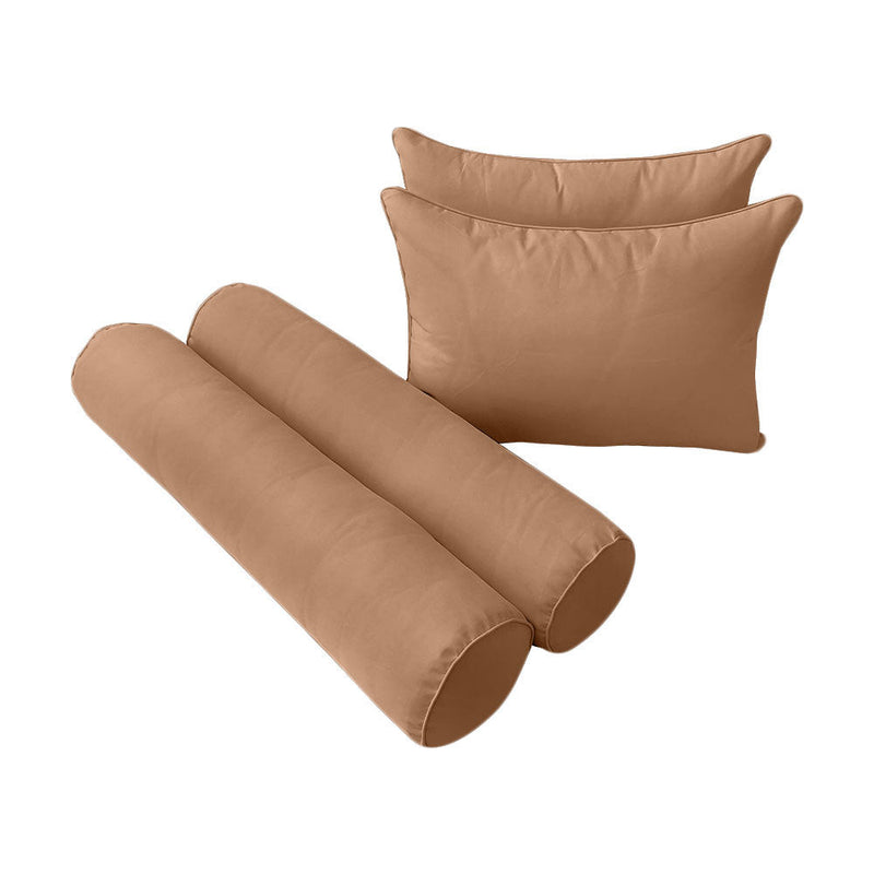 Style4 Full Size 5PC Pipe Outdoor Daybed Mattress Cushion Bolster Pillow Slip Cover Complete Set AD104