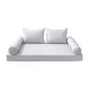 Style4 Full Size 5PC Pipe Outdoor Daybed Mattress Cushion Bolster Pillow Slip Cover Complete Set AD105