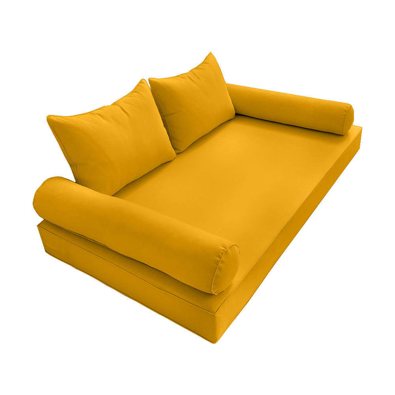 Style4 Full Size 5PC Pipe Outdoor Daybed Mattress Cushion Bolster Pillow Slip Cover Complete Set AD108