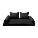 Style4 Full Size 5PC Pipe Outdoor Daybed Mattress Cushion Bolster Pillow Slip Cover Complete Set AD109