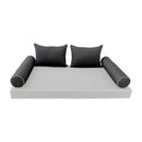 Modern outdoor daybed cushion set with two bolsters and two pillows, ideal for patio, porch, or indoor lounge spaces. — cover only