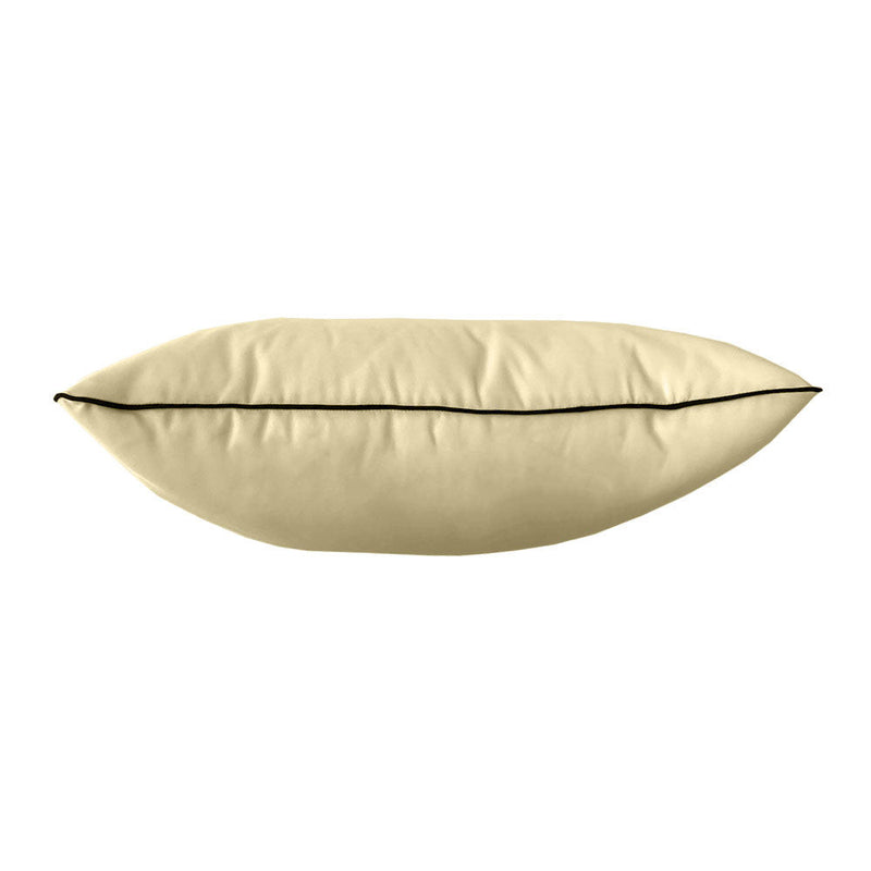 STYLE 4 Pillow & Bolster Cushion for Outdoor Indoor Daybed Porch Swing Bed Queen Size Contrast Trim AD103 | COVERS ONLY |