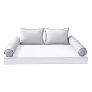 Modern outdoor daybed cushion set with two bolsters and two pillows, ideal for patio, porch, or indoor lounge spaces. — cover only
