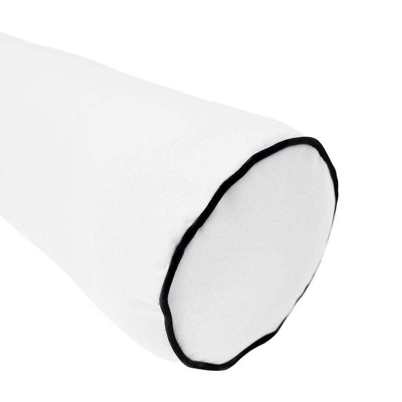 Style4 Queen Contrast Pipe Trim Bolster & Back Pillow Cushion Outdoor SLIP COVER ONLY AD106