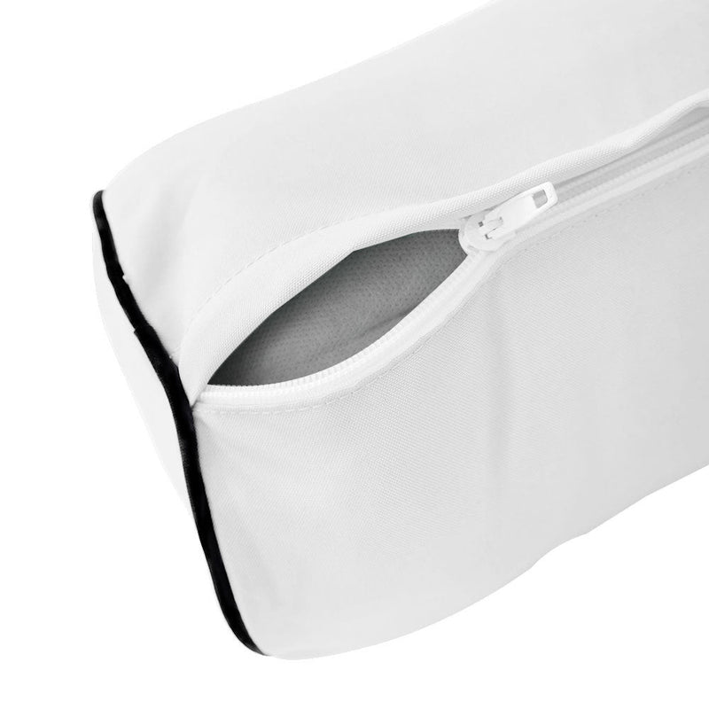 Style4 Queen Contrast Pipe Trim Bolster & Back Pillow Cushion Outdoor SLIP COVER ONLY AD106