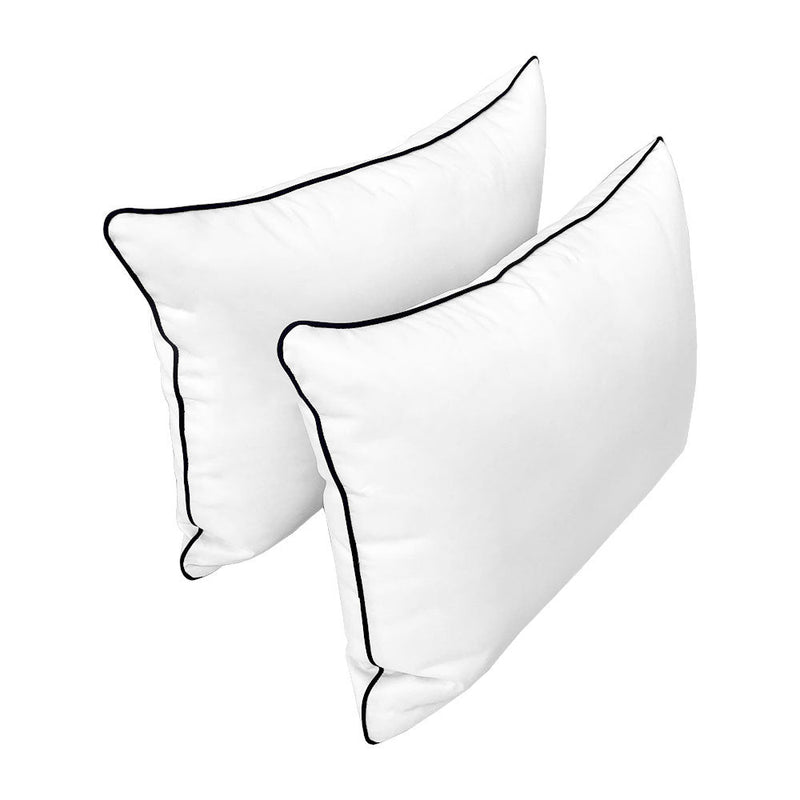 Style4 Queen Contrast Pipe Trim Bolster & Back Pillow Cushion Outdoor SLIP COVER ONLY AD106