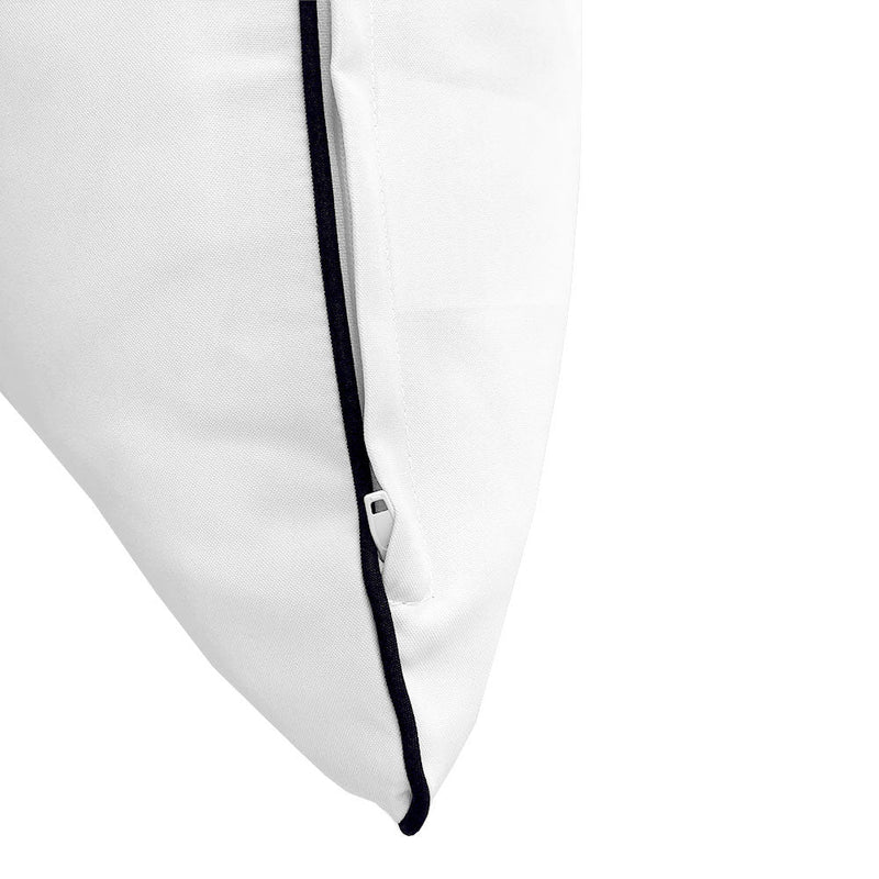 Style4 Queen Contrast Pipe Trim Bolster & Back Pillow Cushion Outdoor SLIP COVER ONLY AD106