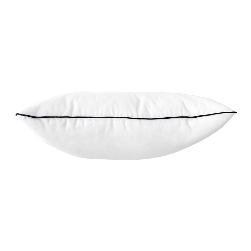 Style4 Queen Contrast Pipe Trim Bolster & Back Pillow Cushion Outdoor SLIP COVER ONLY AD106